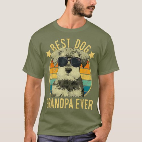 Mens Best Dog Grandpa Ever Miniature Schnauzer T_Shirt