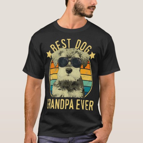Mens Best Dog Grandpa Ever Miniature Schnauzer T_Shirt