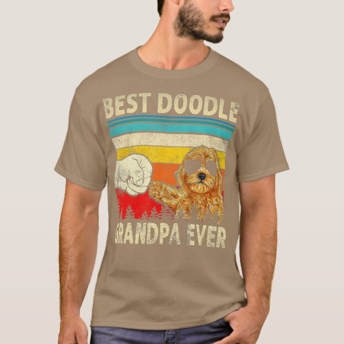 Mens Best Doodle Grandpa Ever Goldendoodle Dog Dad T_Shirt