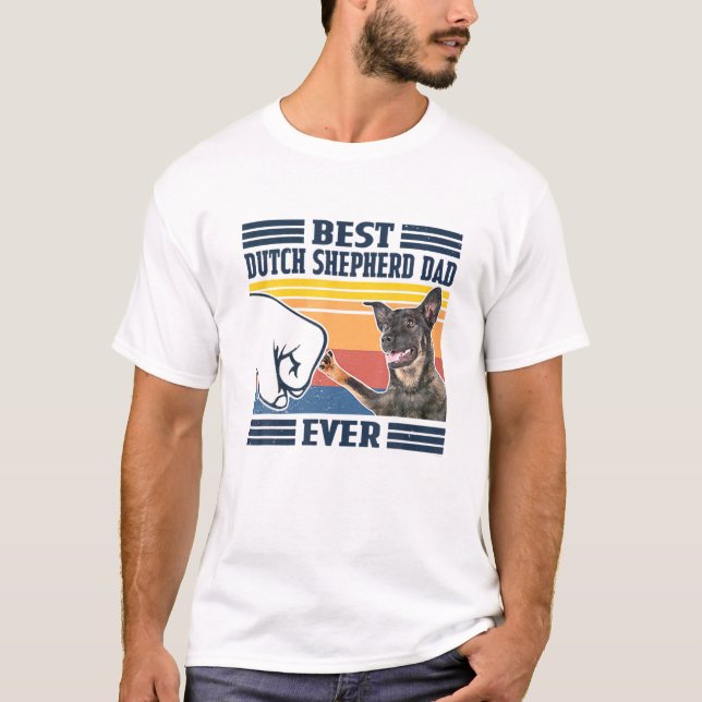 Mens Best Dutch Shepherd Dad Ever Funny Dog Lover T-Shirt (Front)