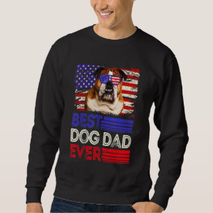 Mens Best English Bulldog Dad Ever American Flag P Sweatshirt
