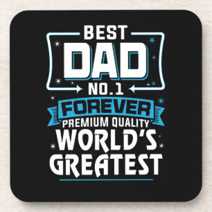 Men's Best Father Dad World's Greatest No.1 Beverage Coaster
