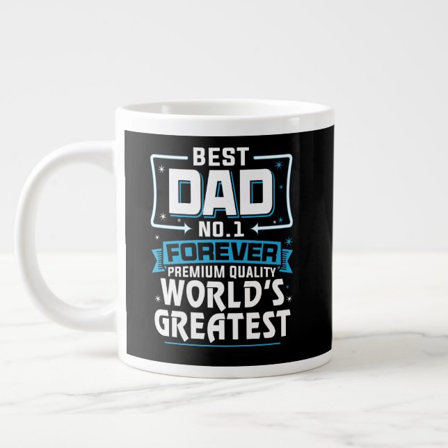 Men's Best Father Dad World's Greatest No.1 Giant Coffee Mug (Left)