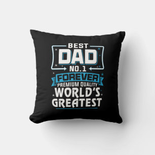 Men's Best Father Dad World's Greatest No.1 Throw Pillow