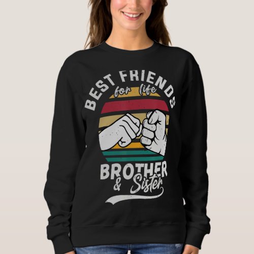 Mens Best Friends For Life Brothers And Sisters Fu Sweatshirt