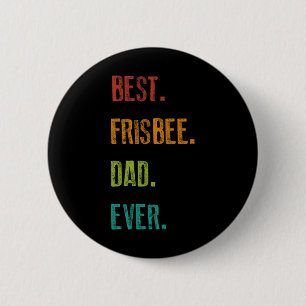 Mens Best Frisbee Dad Ever Vintage Ultimate Disc G Button