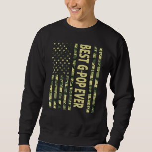 Mens Best G Pop Ever Us American Flag  Grandpa Fat Sweatshirt