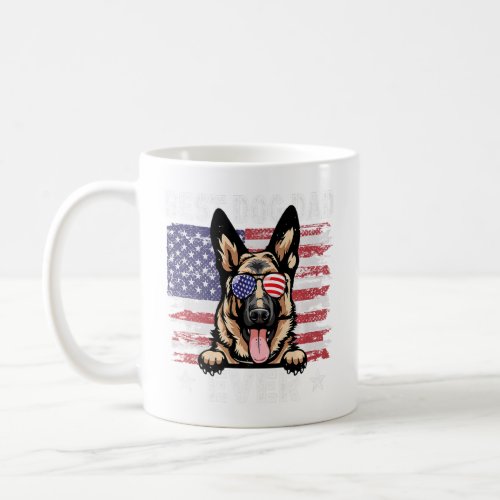 Mens Best German Shepherd Dad Ever American Flag F Coffee Mug