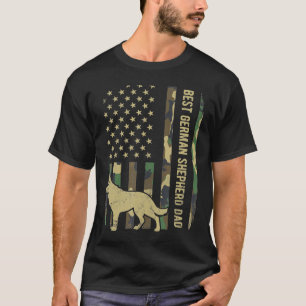 Mens Best German Shepherd Dog Dad Camouflage Ameri T-Shirt