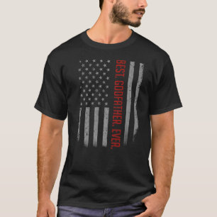 Mens Best Godfather Ever American Flag   For Fathe T-Shirt