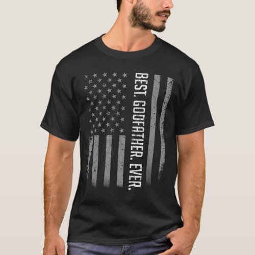Mens Best Godfather Ever American Flag Shirt Gift