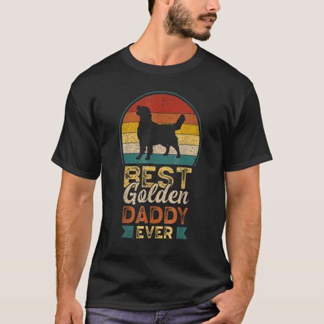 Mens Best Golden Daddy Ever Fathers Day Golden Ret T-Shirt (Front)