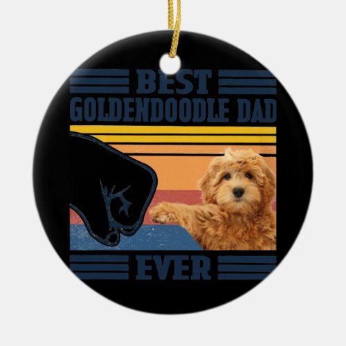 Mens Best GoldenDoodle Dad Ever Funny Dog Lover Ceramic Ornament