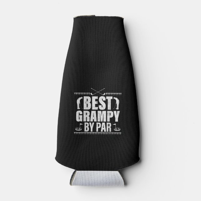 Mens Best Grampy By Par Fars Day Gifts Golf Lover Bottle Cooler (Front)