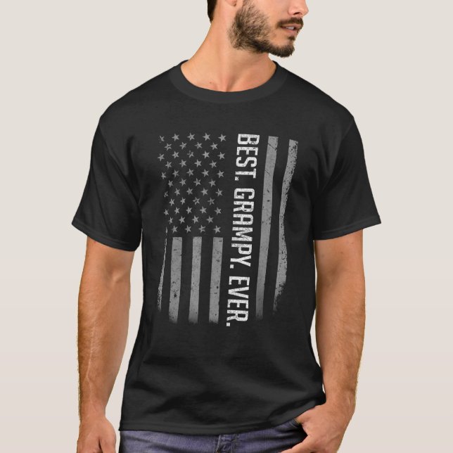 Mens Best Grampy Ever American Flag   For Father's T-Shirt (Front)