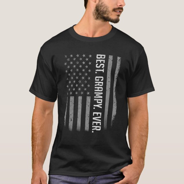 Mens Best Grampy Ever American Flag   For Father's T-Shirt (Front)