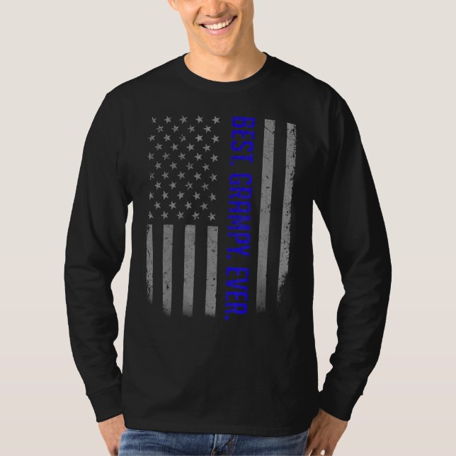 Mens Best Grampy Ever American Flag   For Father's T-Shirt (Front)