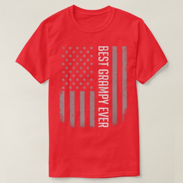 Mens Best Grampy Ever American Flag  Gifts For Fat T-Shirt (Design Front)