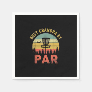 Mens Best Grandpa By Par Disc Golf Dad Fars Papa Napkins