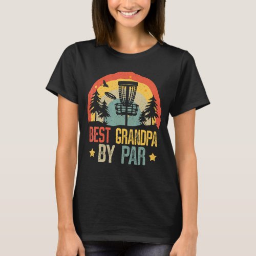 Mens Best Grandpa By Par  Fathers Day Papa Dad Pop T_Shirt