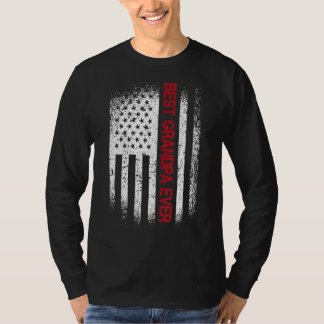 Mens Best Grandpa Ever American Flag Fathers Day T-Shirt