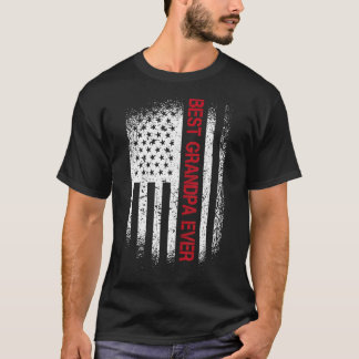 Mens Best Grandpa Ever American Flag Fathers Day T-Shirt