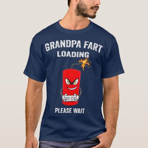 Mens Best Grandpa Fart Loading Fathers Day Joke T_Shirt