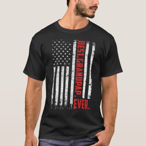 Mens Best Grandpap Ever American Flag Fathers Day  T_Shirt