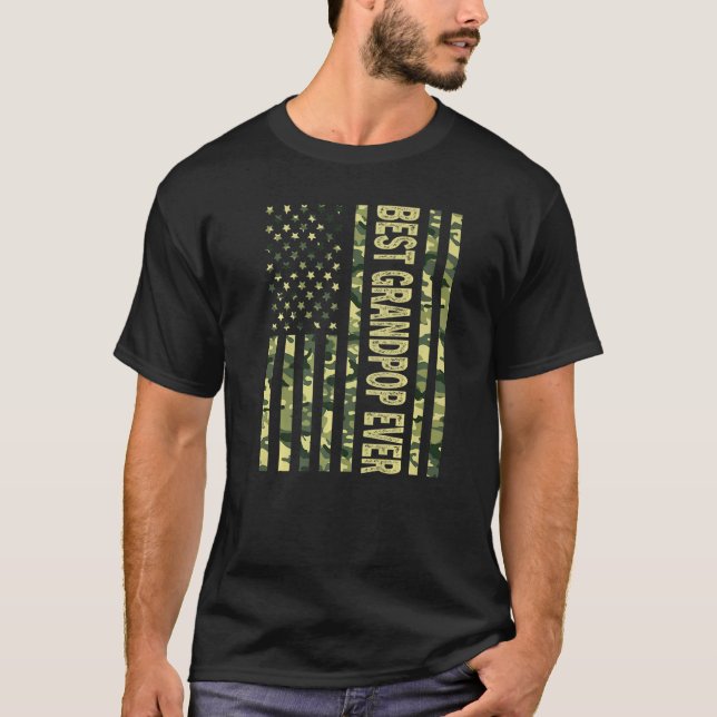 Mens Best Grandpop Ever Us American Flag Grandpa F T-Shirt (Front)