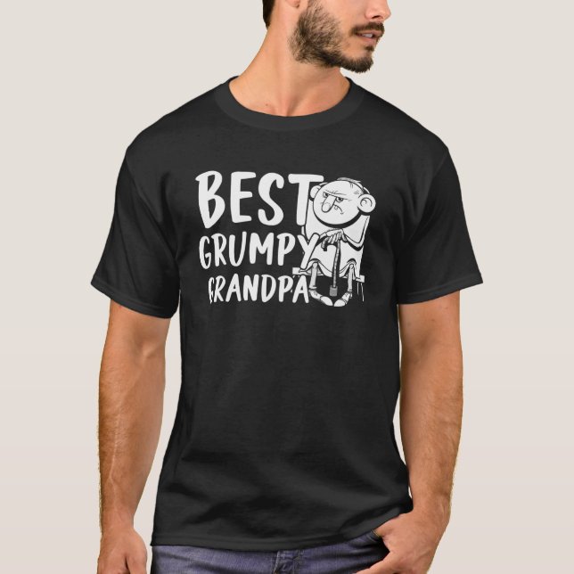 Mens Best Grumpy Grandpa - Grandpa Father's Day T-Shirt (Front)