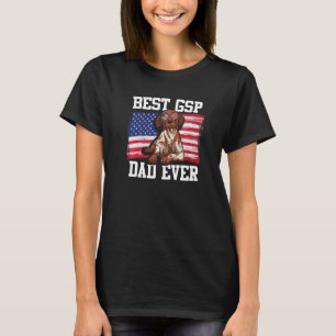 Mens Best GSP Dad Ever US Flag German Shorthaired T-Shirt