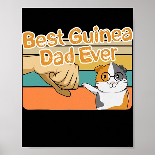 Mens Best Guinea Dad Ever Quote for a Guinea Pig Poster