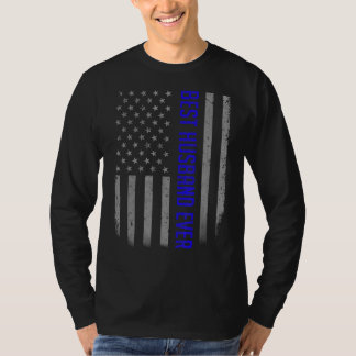 Mens Best Husband Ever American Flag   For Father' T-Shirt