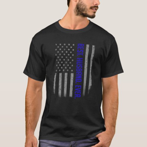 Mens Best Husband Ever American Flag   For Father T_Shirt