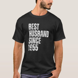 Mens Best Husband Since 1955 Vintage Wedding Anniv T-Shirt