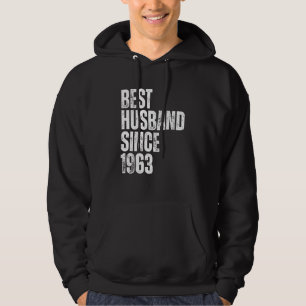 Mens Best Husband Since 1963 Vintage Wedding Anniv Hoodie