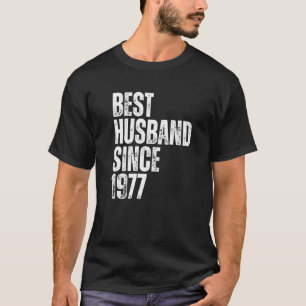 Mens Best Husband Since 1977 Vintage Wedding Anniv T-Shirt