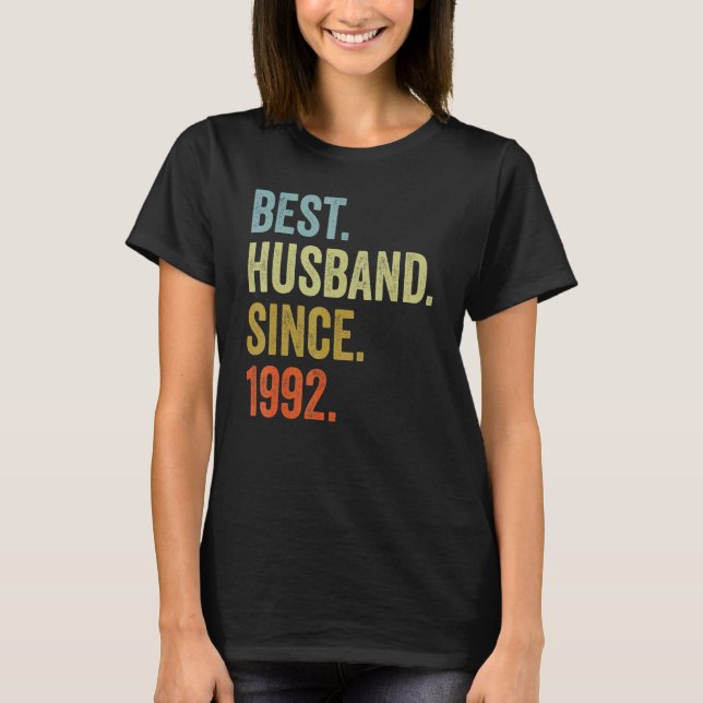 Mens Best Husband Since 1992  Wedding Anniversarry T-Shirt (Front)
