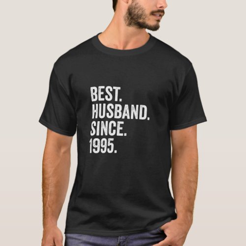 Mens Best Husband Since 1995  26Th Wedding Annive T_Shirt