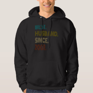 Mens Best Husband Since 2002 Vintage Couples Marri Hoodie