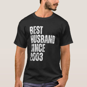 Mens Best Husband Since 2003 Vintage Wedding Anniv T-Shirt