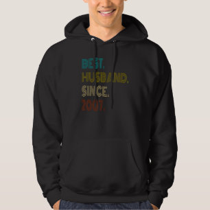 Mens Best Husband Since 2007 Vintage Couples Marri Hoodie