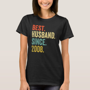 Mens Best Husband Since 2008 14th Wedding Annivers T-Shirt