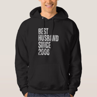 Mens Best Husband Since 2008 Vintage Wedding Anniv Hoodie