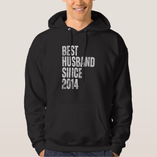Mens Best Husband Since 2014 Vintage Wedding Anniv Hoodie