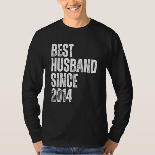 Mens Best Husband Since 2014 Vintage Wedding Anniv T-Shirt