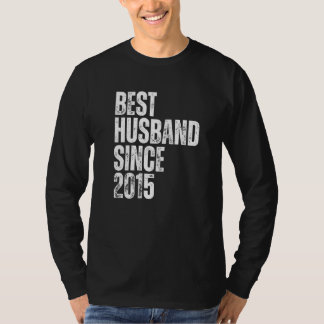 Mens Best Husband Since 2015 Vintage Wedding Anniv T-Shirt