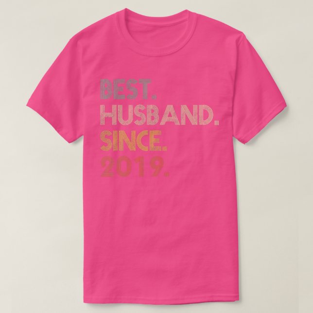 Mens Best Husband Since 2019 Epic 2nd Wedding Anni T-Shirt (Design Front)