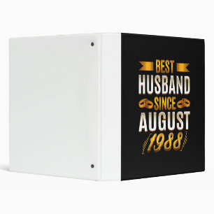 Mens Best Husband Since August 1988 - Funny 32nd 3 Ring Binder
