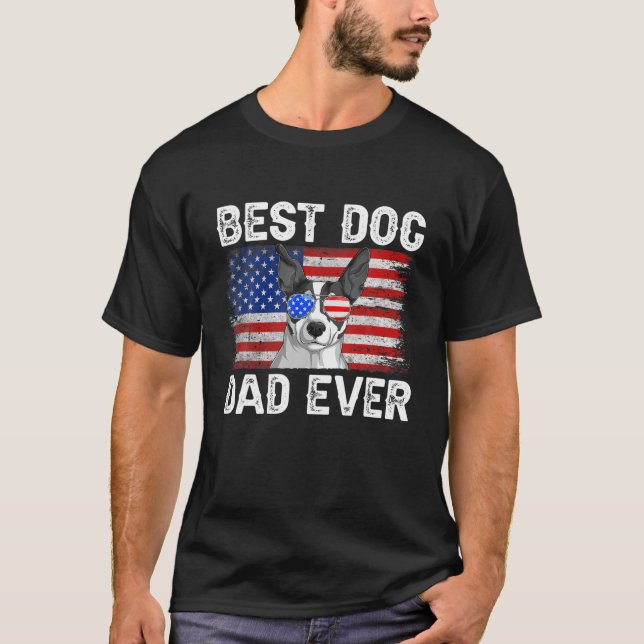 Mens Best Jack Russell Terrier Dad Ever American F T-Shirt (Front)
